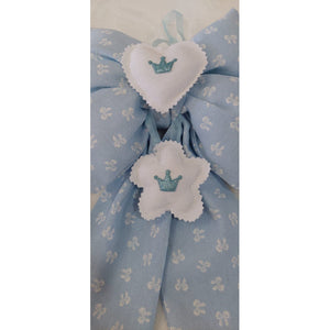 copy of Handgefertigte Geburtsschleife in Blau und Beige - 2