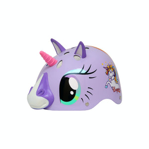 Kinderhelm aus 3D-magischem lila Einhorn