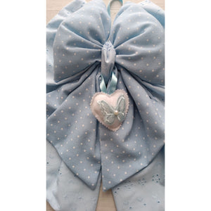 copy of Handgefertigte Geburtsschleife in Blau und Beige - 2