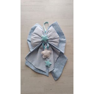 copy of Handgefertigte Geburtsschleife in Blau und Beige