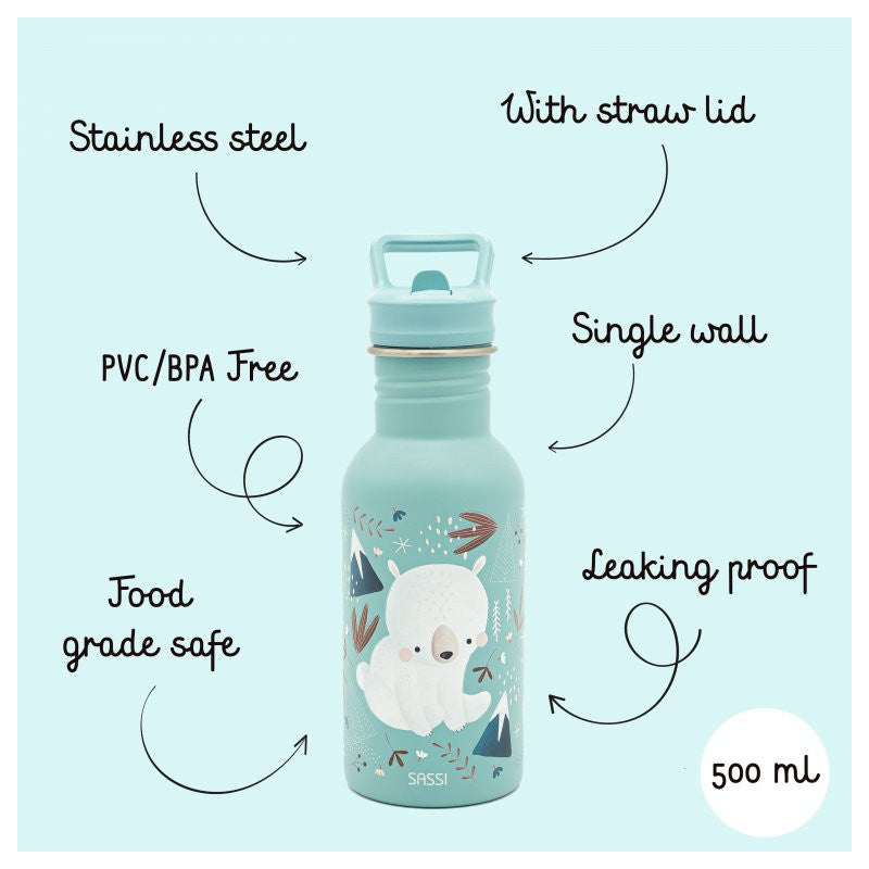 Munchy Bear 500 ml Edelstahl-Wasserflasche - 5