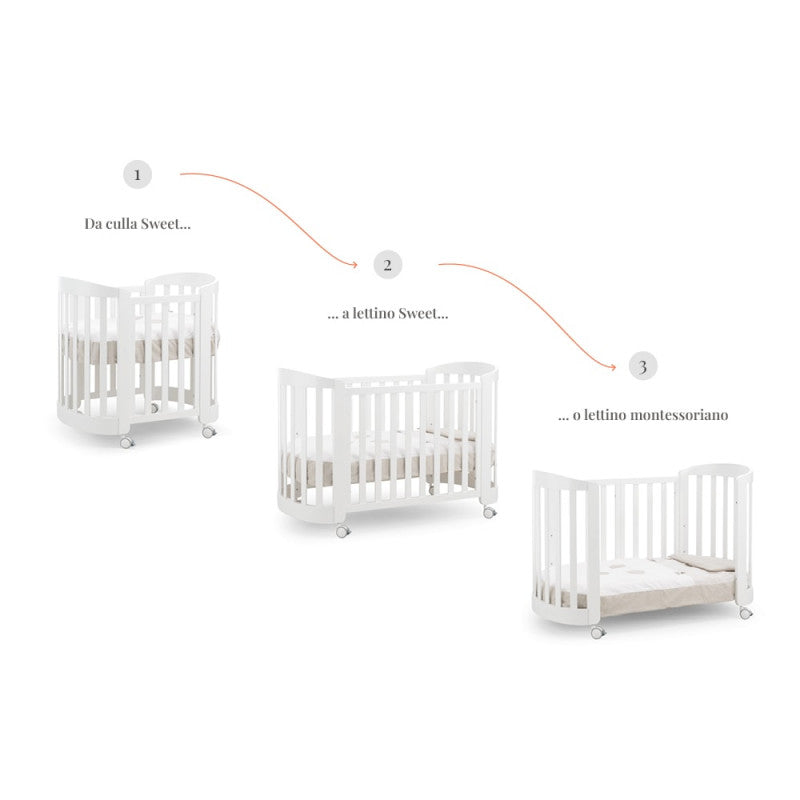 Lettino Evolutivo Sweet Erbesi Completo Grigio - 2