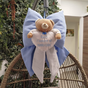 copy of Handgefertigte Geburtsschleife in Blau und Beige
