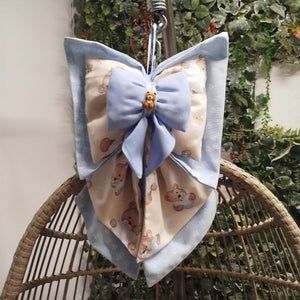copy of Handgefertigte Geburtsschleife in Blau und Beige