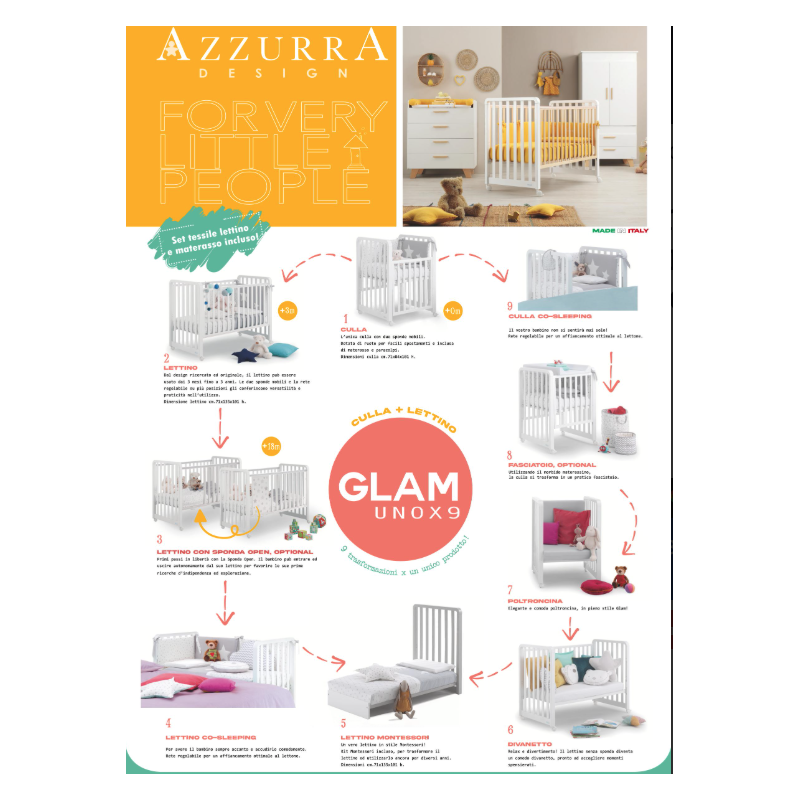 Lettino Glam Bianco Naturale con Piumone Glammy - 11