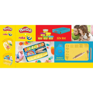 Play-Doh Set - 3D-Kreativmatte mit 12 Dosen - 3