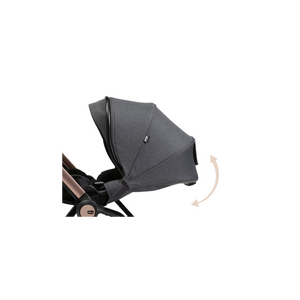 Chicco Kinderwagenverdeck aus schwarzem Satin