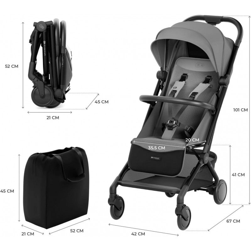 Passeggino Pilot 2 KinderKfraft Platinum Gray - 9