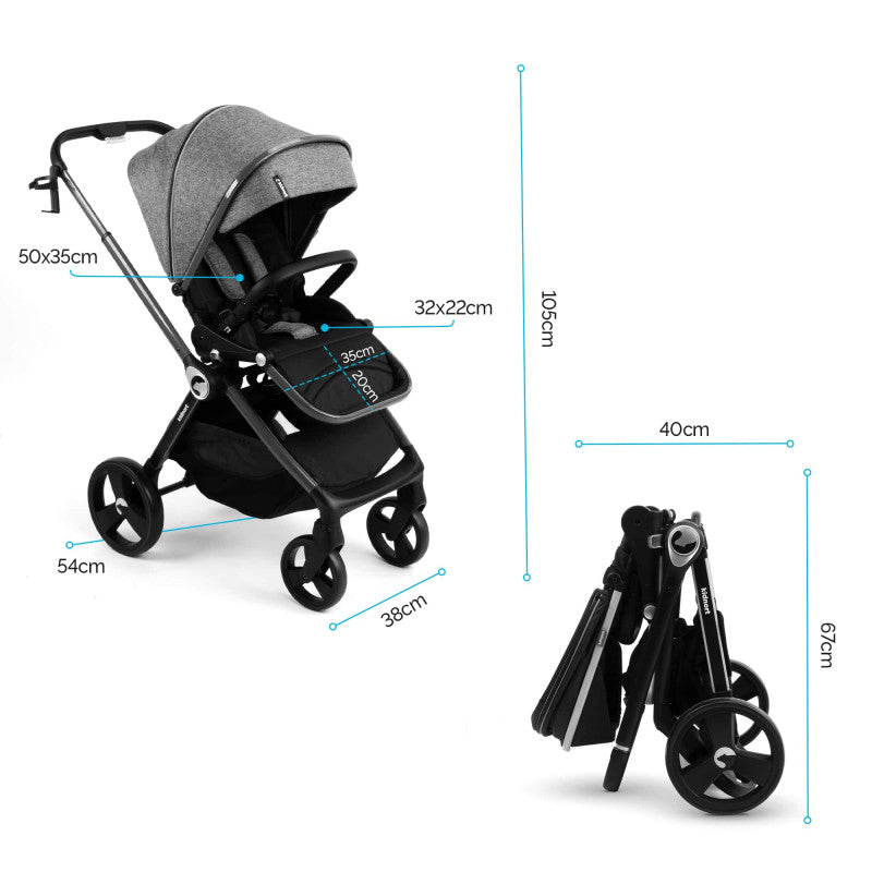 Isbjörn 2in1 Kinderwagen - Grau - 15