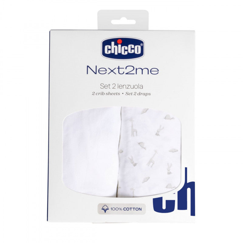Set Lenzuola Chicco in Cotone per Next2Me - 2pz - 2