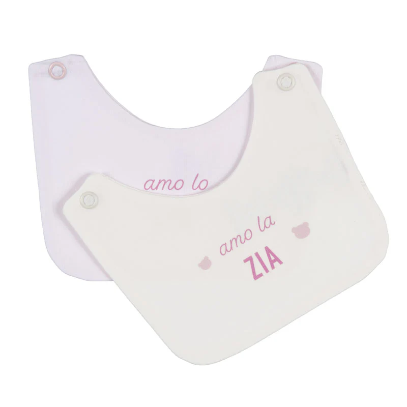 Bavagli Nanan con scritta Rosa Amo la zia/lo zio - 2