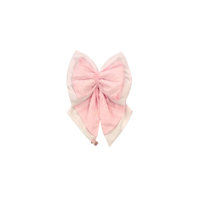 Fiocco Nascita Rosa In Sangallo Con Ricamo Personalizzato