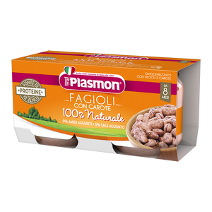 Homogenisierte Bohnen mit Karotten-Plasmon
