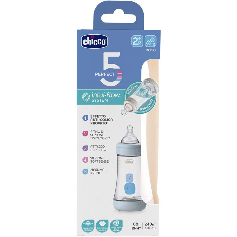 Biberon Chicco Perfect 5 - 240 ml - Azzurro - 3