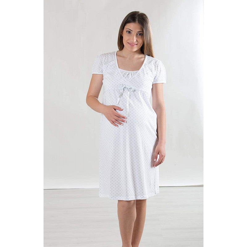 Camicia da Notte Premaman con Fiocchetto - T5 - 2