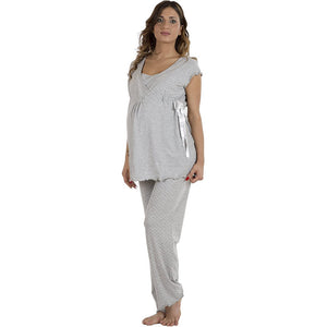 Pyjama Grau, Kurze Ärmel 6