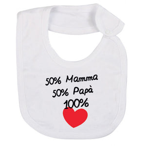Babylätzchen 50 % Mama 50 % Papa