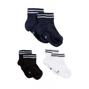 3 Paar gestreifte Lurex-Socken - 16-19