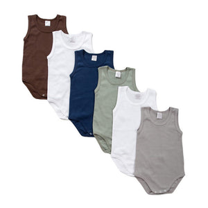 Set mit 6 Babybodys mit breiten Schultern