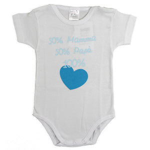 Body Neonato a Mezza Manica - 50% Mamma e 50% Papà - 3 Mesi