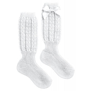 Lange Baumwollsocken mit weißer Schleife - 23 - 26