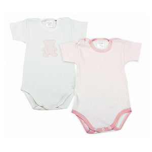 Set 2 Body Neonato a Mezza Manica Pois Rosa - 3 Mesi