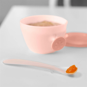 Set mit 2 Silikon-Grau-Rosa-Löffeln - 3