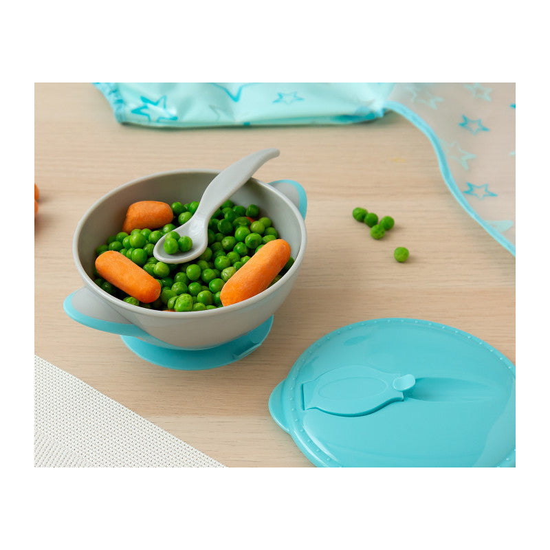 Schüssel mit Deckel und Löffel - Hellblau - 2