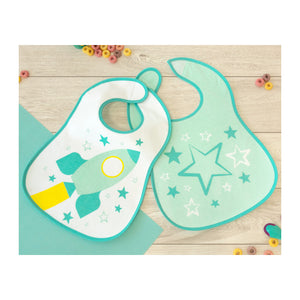 Kiokids - 2er-Set hellblaue Lätzchen - 2