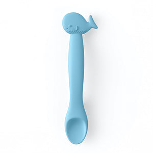 Silikonlöffel für Babys +4 Monate - Hellblau