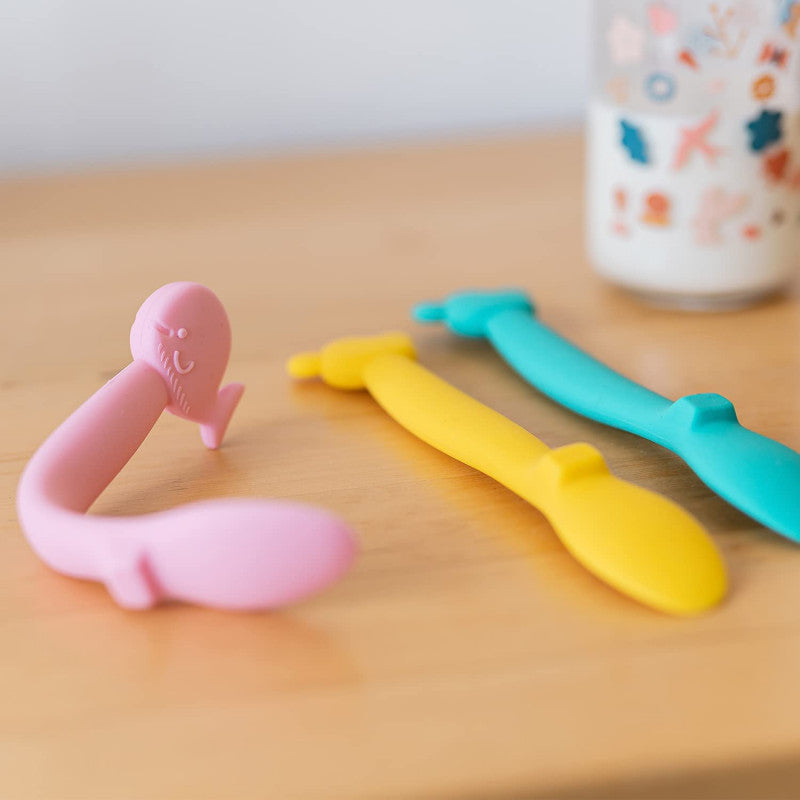 Silikonlöffel für Babys +4 Monate - Hellblau - 6