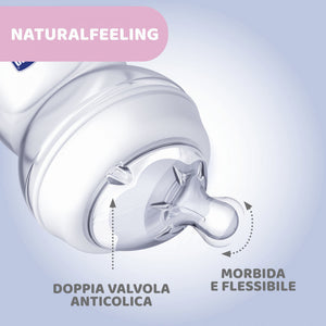 Chicco- Biberon Natural Feeling 250ml Grigio - 5